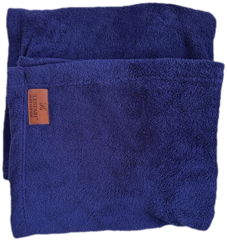 Opgevouwen Royal Navy badoek van Lestari Soft Cotton met bruin label